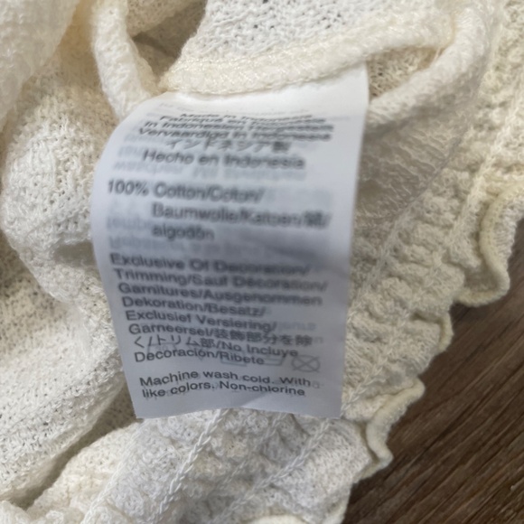 Madewell Texture & Thread Smocked Bell-Sleeve Top, CREAM, size Small NWT - Picture 7 of 13